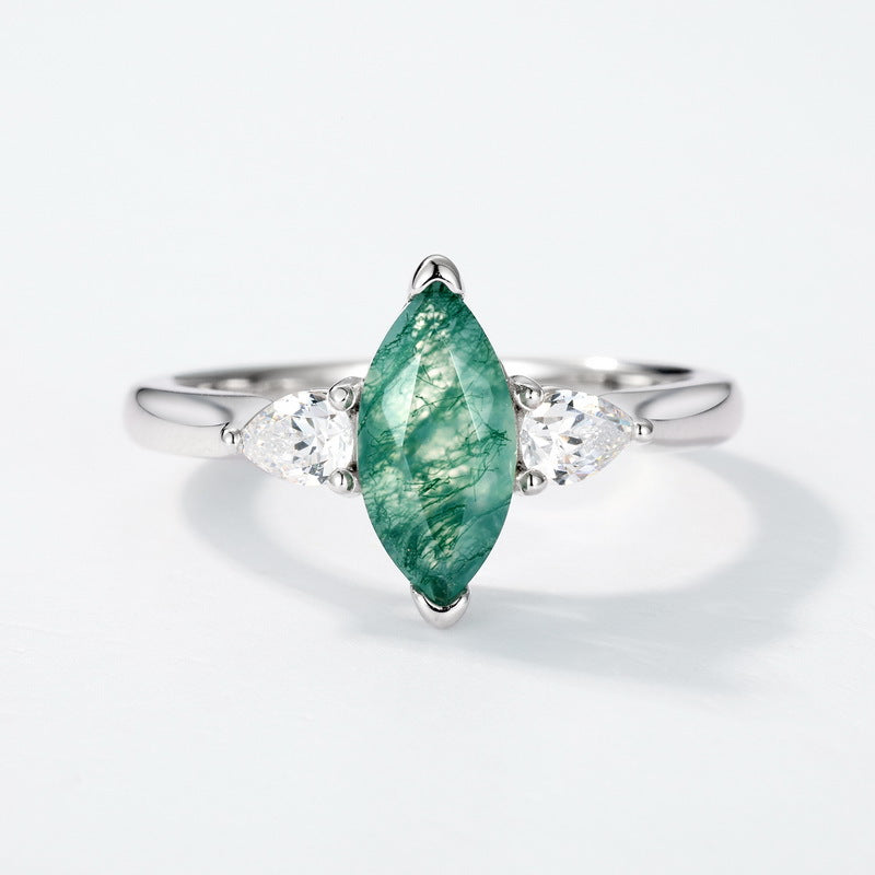 Moss Marquise Ring detail and styling image by Avelune Collection