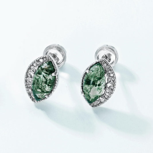 Moss Marquise Earrings by Avelune Collection