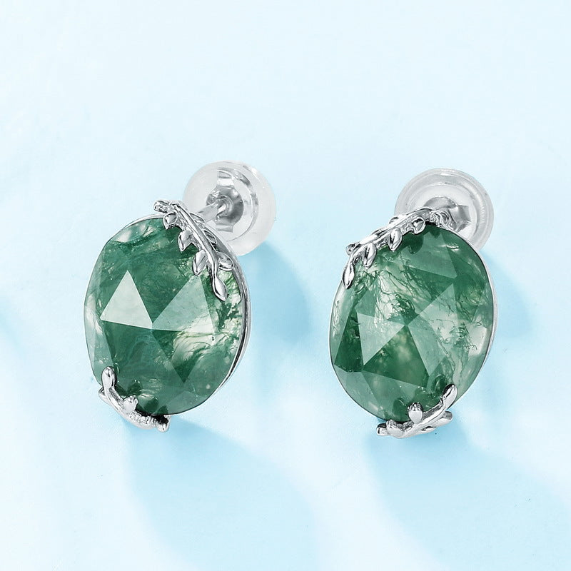 Forest Oval Earrings detail and styling image by Avelune Collection