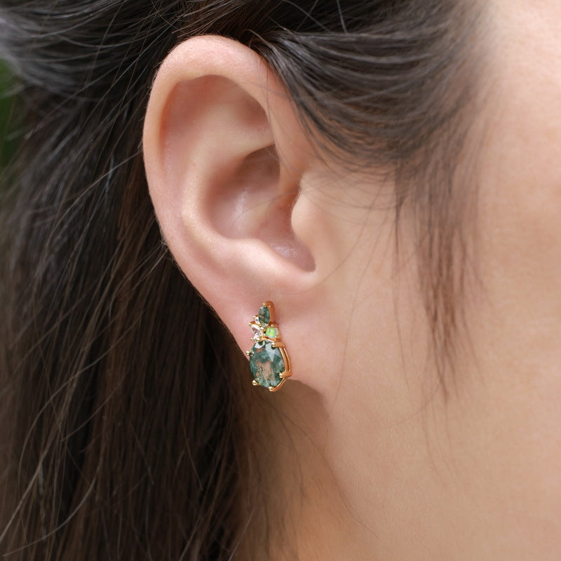 Botanical Jewel Earrings detail and styling image by Avelune Collection
