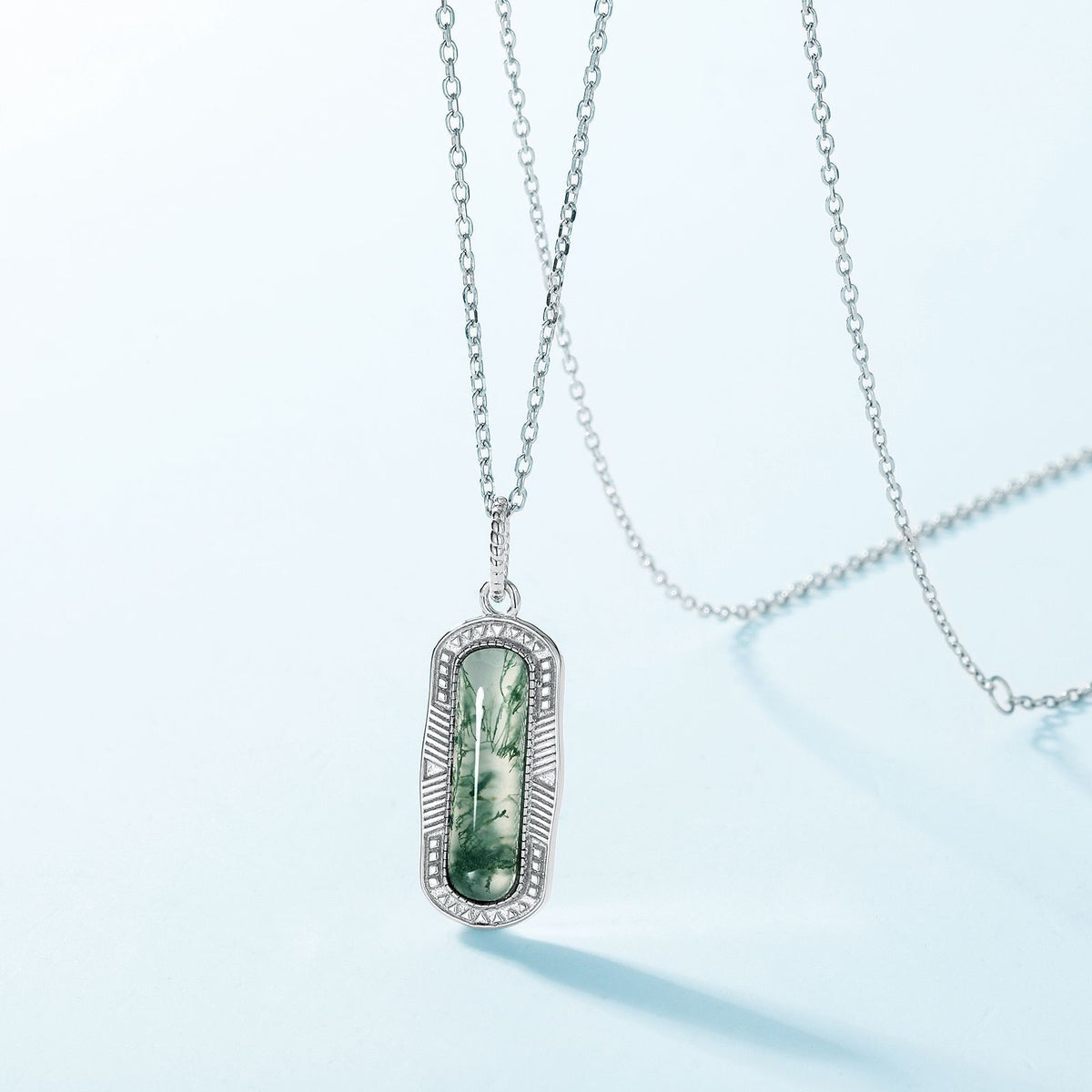 Moss Window Necklace detail and styling image by Avelune Collection