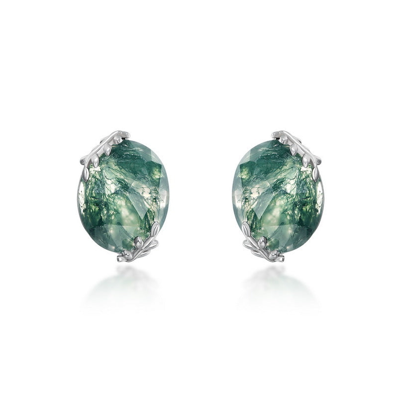 Forest Oval Earrings detail and styling image by Avelune Collection
