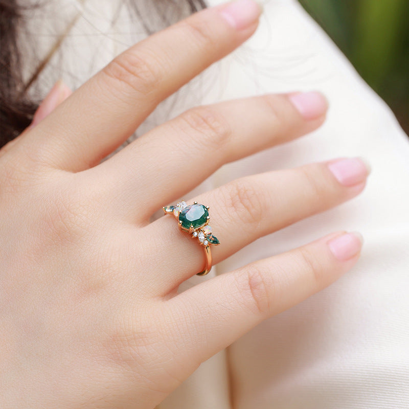 Botanical Jewel Ring detail and styling image by Avelune Collection