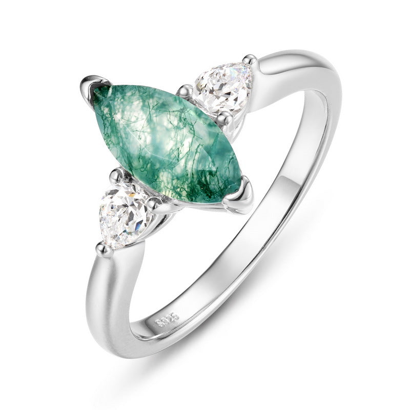 Moss Marquise Ring detail and styling image by Avelune Collection
