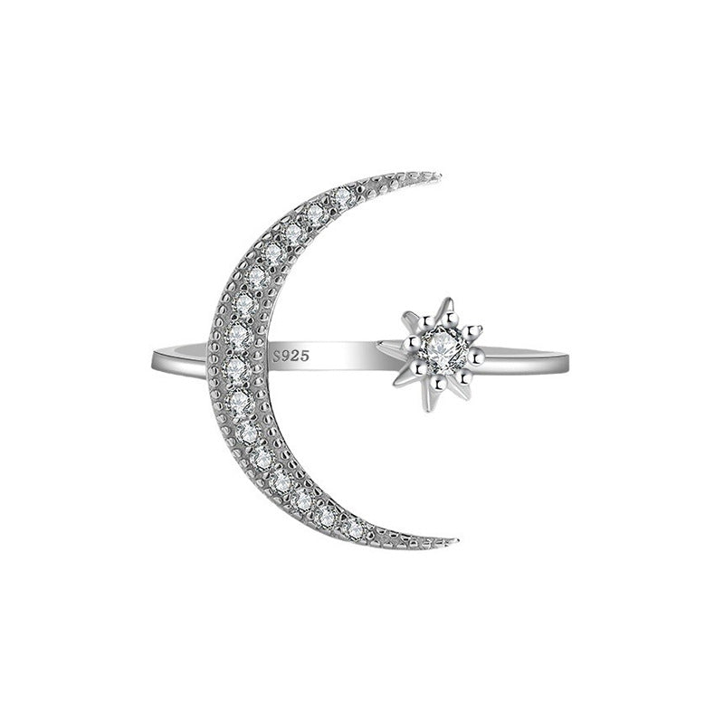 Celestial Crescent Ring detail and styling image by Avelune Collection