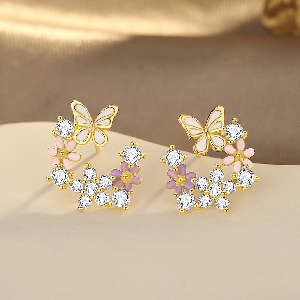 Crystal Bloom Earrings detail and styling image by Avelune Collection