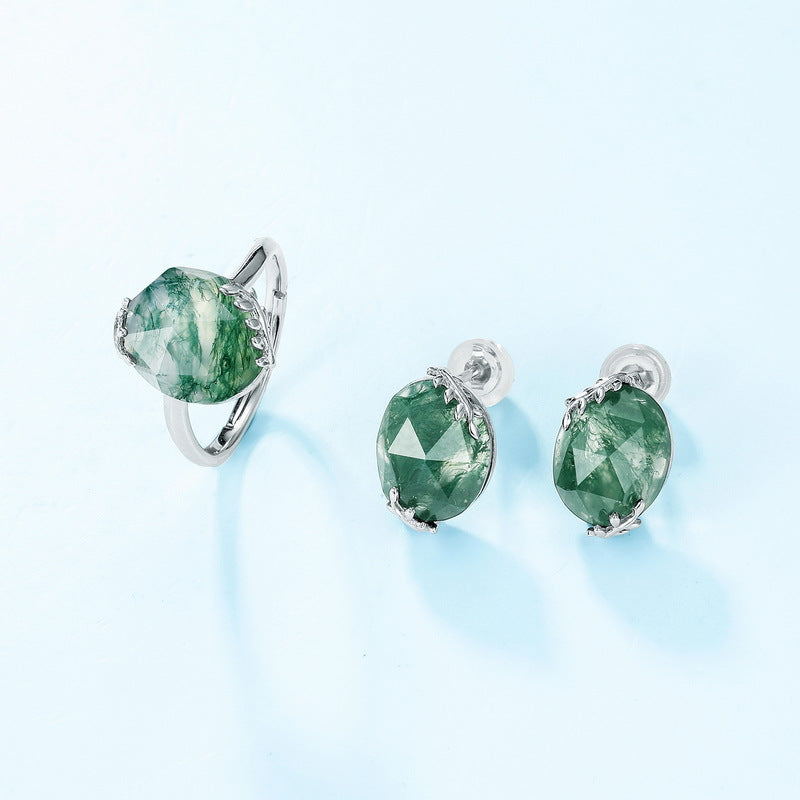 Forest Oval Earrings by Avelune Collection