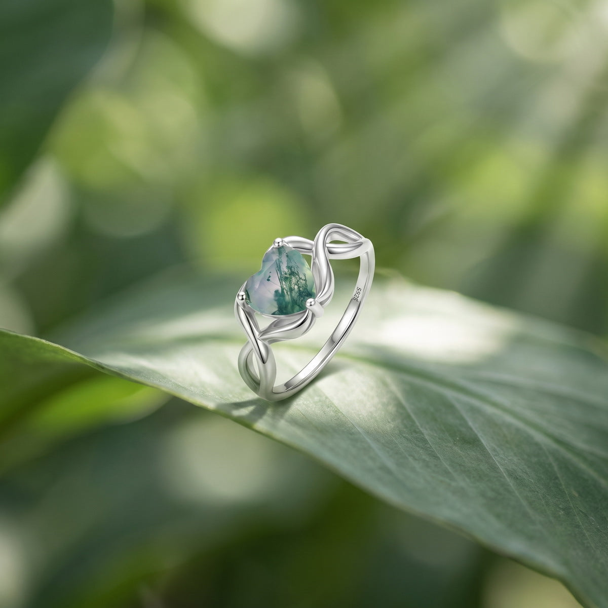 Moss Twist Ring detail and styling image by Avelune Collection