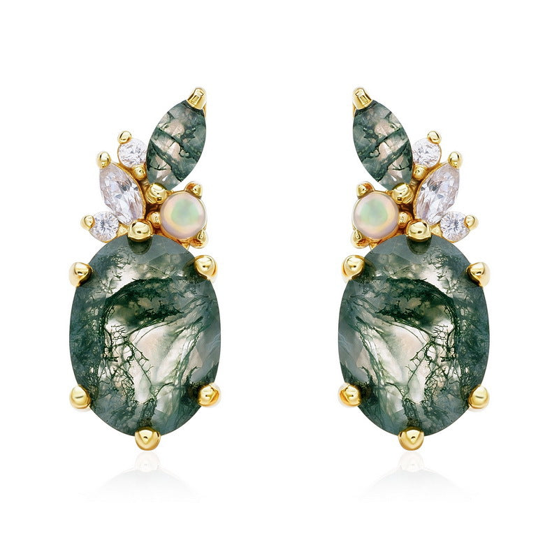 Botanical Jewel Earrings detail and styling image by Avelune Collection