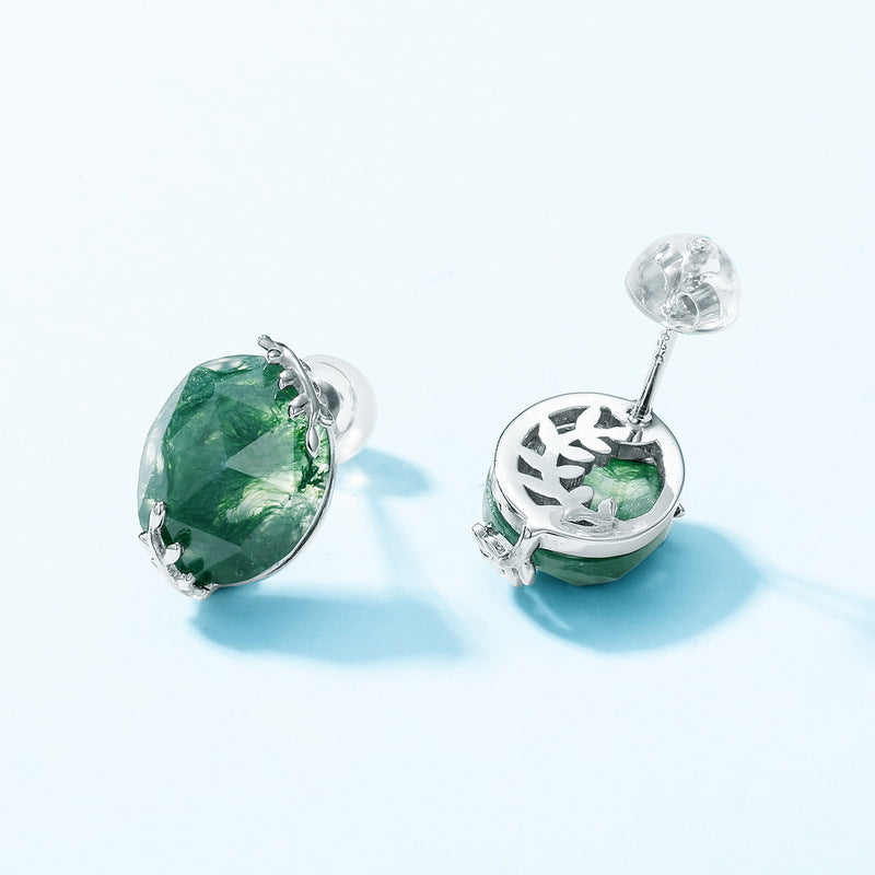 Forest Oval Earrings detail and styling image by Avelune Collection