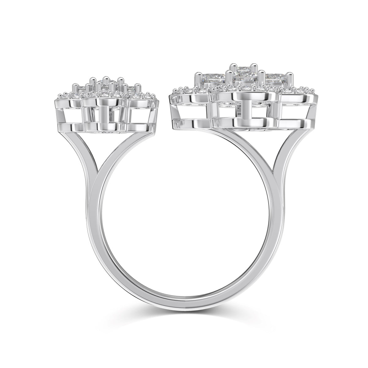 Double Bloom Clover Ring