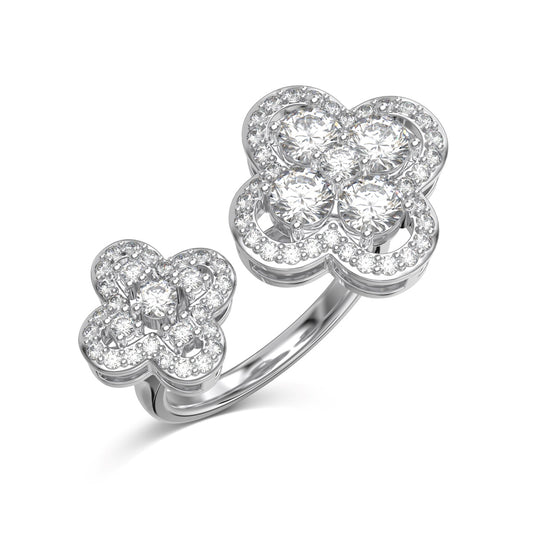 Double Bloom Clover Ring