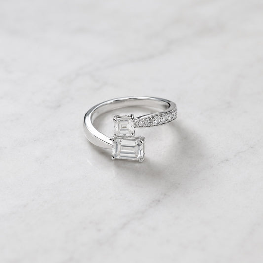 Duo Radiance Moissanite Ring - Avelune