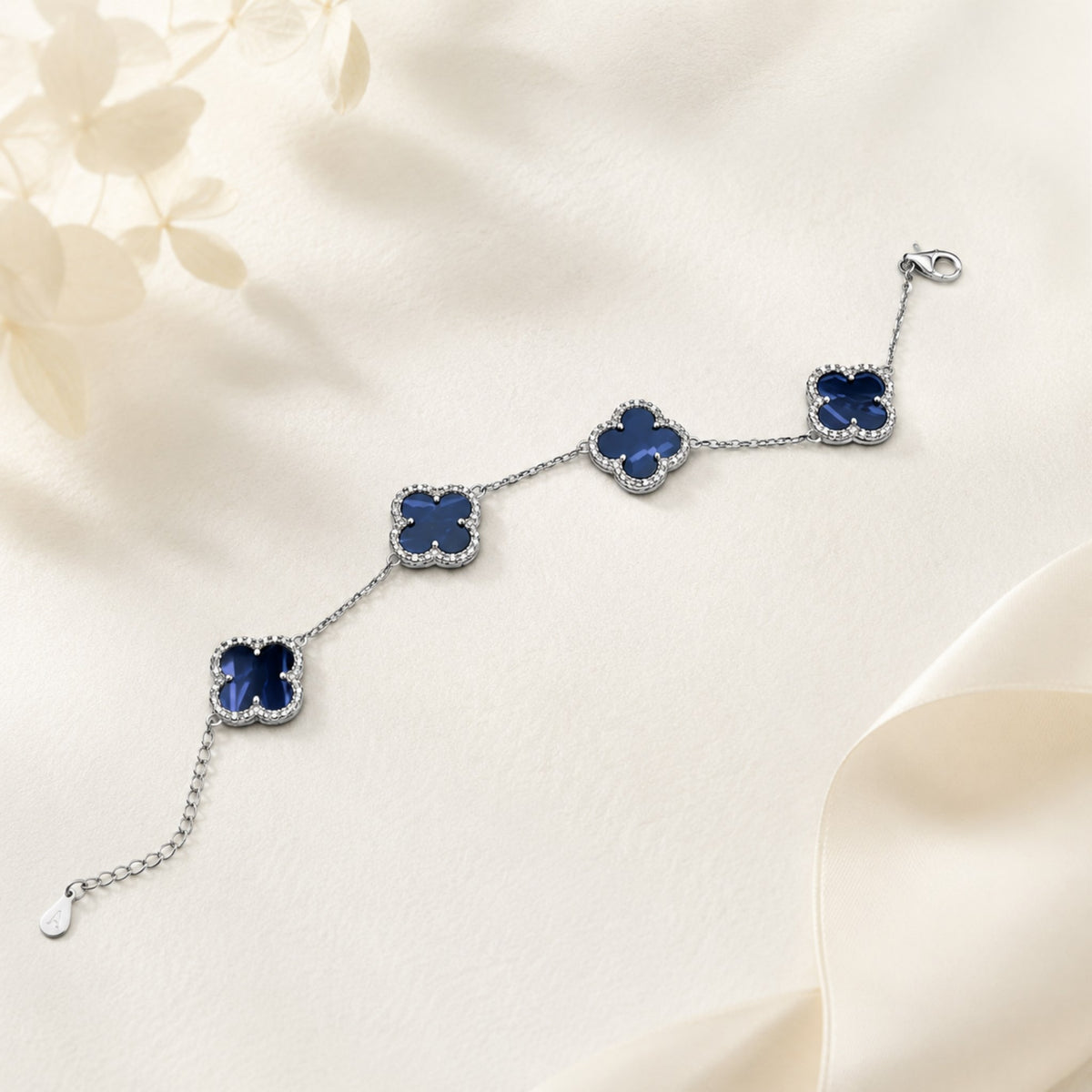 Navy Clover Duo - Bracelet